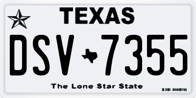 TX license plate DSV7355