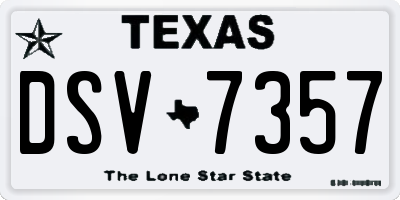 TX license plate DSV7357