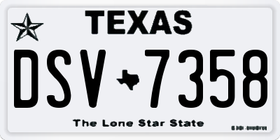 TX license plate DSV7358