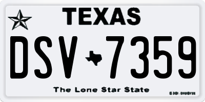 TX license plate DSV7359