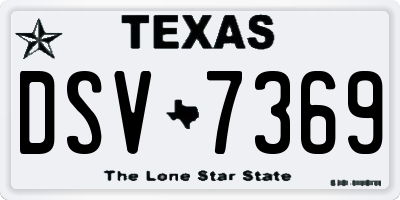 TX license plate DSV7369