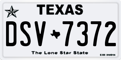 TX license plate DSV7372
