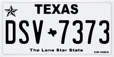 TX license plate DSV7373