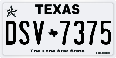 TX license plate DSV7375