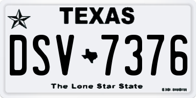 TX license plate DSV7376