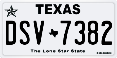 TX license plate DSV7382