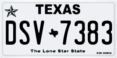 TX license plate DSV7383