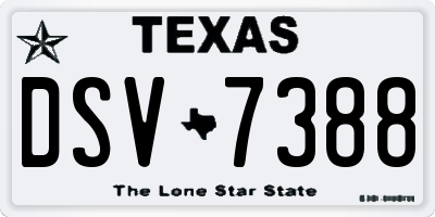 TX license plate DSV7388