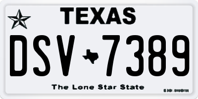 TX license plate DSV7389