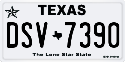 TX license plate DSV7390