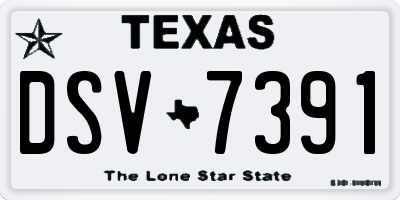 TX license plate DSV7391