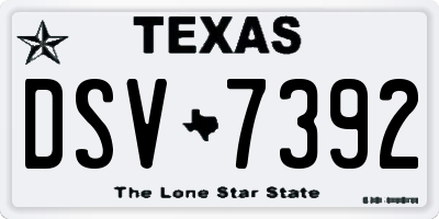 TX license plate DSV7392