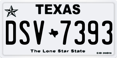 TX license plate DSV7393