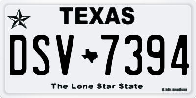 TX license plate DSV7394