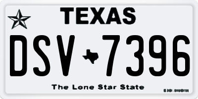 TX license plate DSV7396