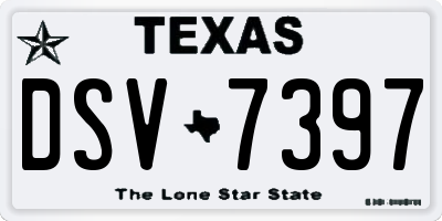 TX license plate DSV7397