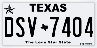 TX license plate DSV7404