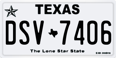 TX license plate DSV7406