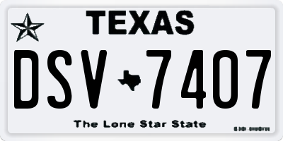 TX license plate DSV7407