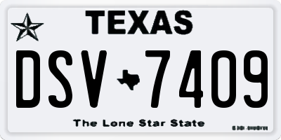 TX license plate DSV7409