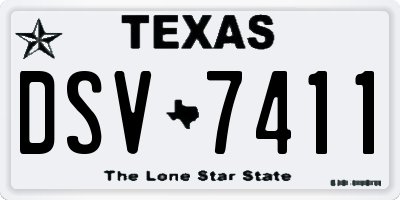 TX license plate DSV7411