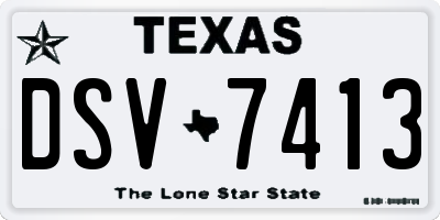 TX license plate DSV7413