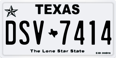 TX license plate DSV7414