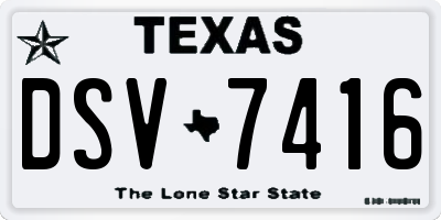 TX license plate DSV7416