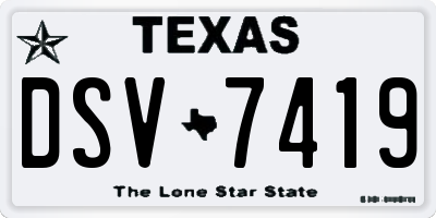 TX license plate DSV7419