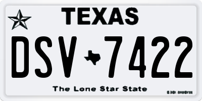 TX license plate DSV7422