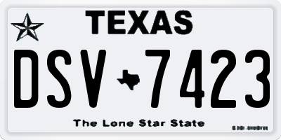TX license plate DSV7423