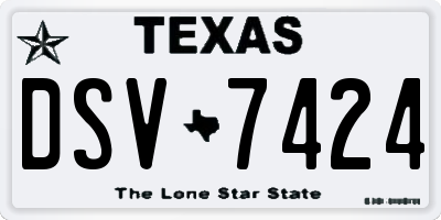 TX license plate DSV7424