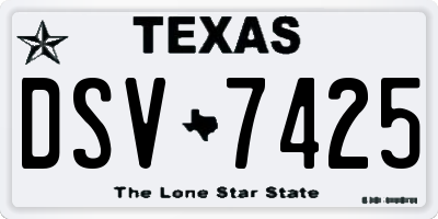 TX license plate DSV7425