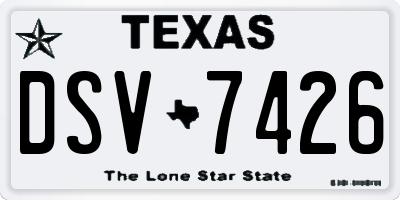 TX license plate DSV7426