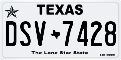 TX license plate DSV7428