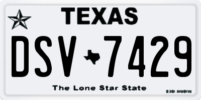 TX license plate DSV7429