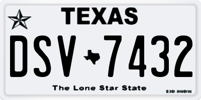 TX license plate DSV7432