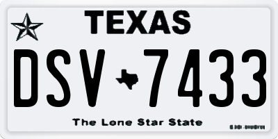 TX license plate DSV7433