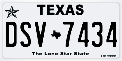 TX license plate DSV7434