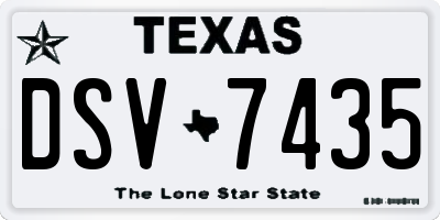 TX license plate DSV7435