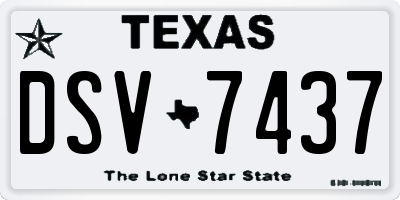 TX license plate DSV7437