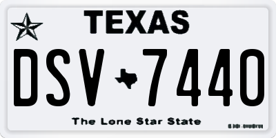TX license plate DSV7440
