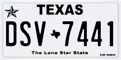 TX license plate DSV7441