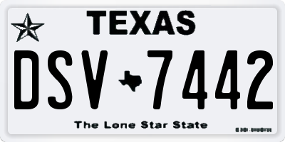 TX license plate DSV7442