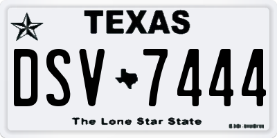 TX license plate DSV7444