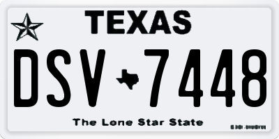 TX license plate DSV7448