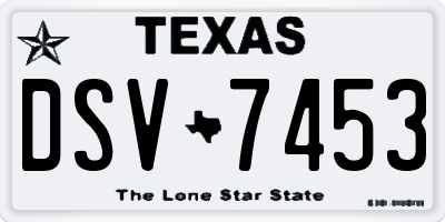 TX license plate DSV7453
