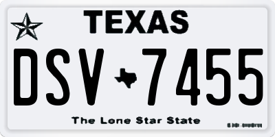 TX license plate DSV7455