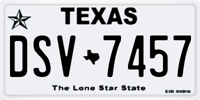 TX license plate DSV7457