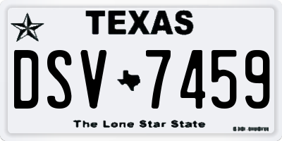 TX license plate DSV7459
